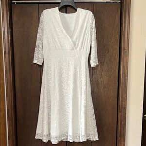 Elegant White Lace Dress